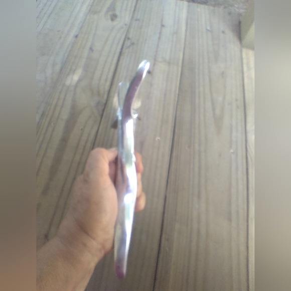 Chrome Aluminum or Metal Brutalist Serpentine Crucifix Jesus on the Cross - Picture 4 of 8